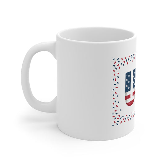 USA Flag Coffee Mug — Patriotic 11oz Independence Day Gift