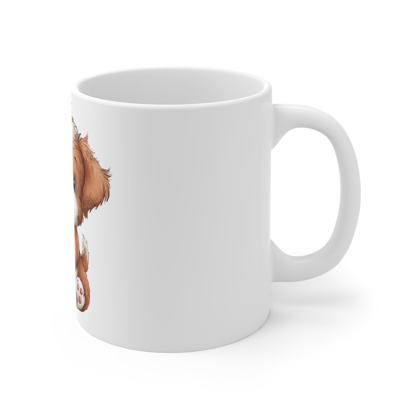 Cute Patriotic Puppy Holding Flag Mug – 4th of July Dog Coffee Mug – Red White Blue Puppy Cup – Americana Pet Lover Gift Patriotic Puppy 11oz Mug – Cute Dog Holding American Flag Coffee Cup