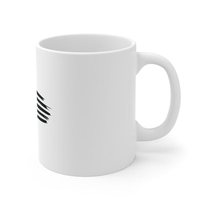 Black Waving Distressed American Flag Coffee Mug – Brushstroke USA Flag Mug – Stealth Patriotic Cup – Modern Americana Gift Mug 11oz