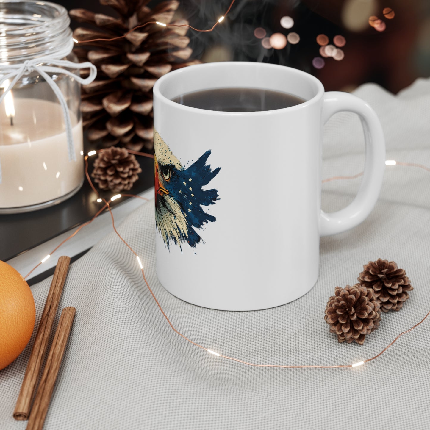 Eagle Head 11oz Ceramic Mug — Patriotic Bald Eagle Coffee Cup