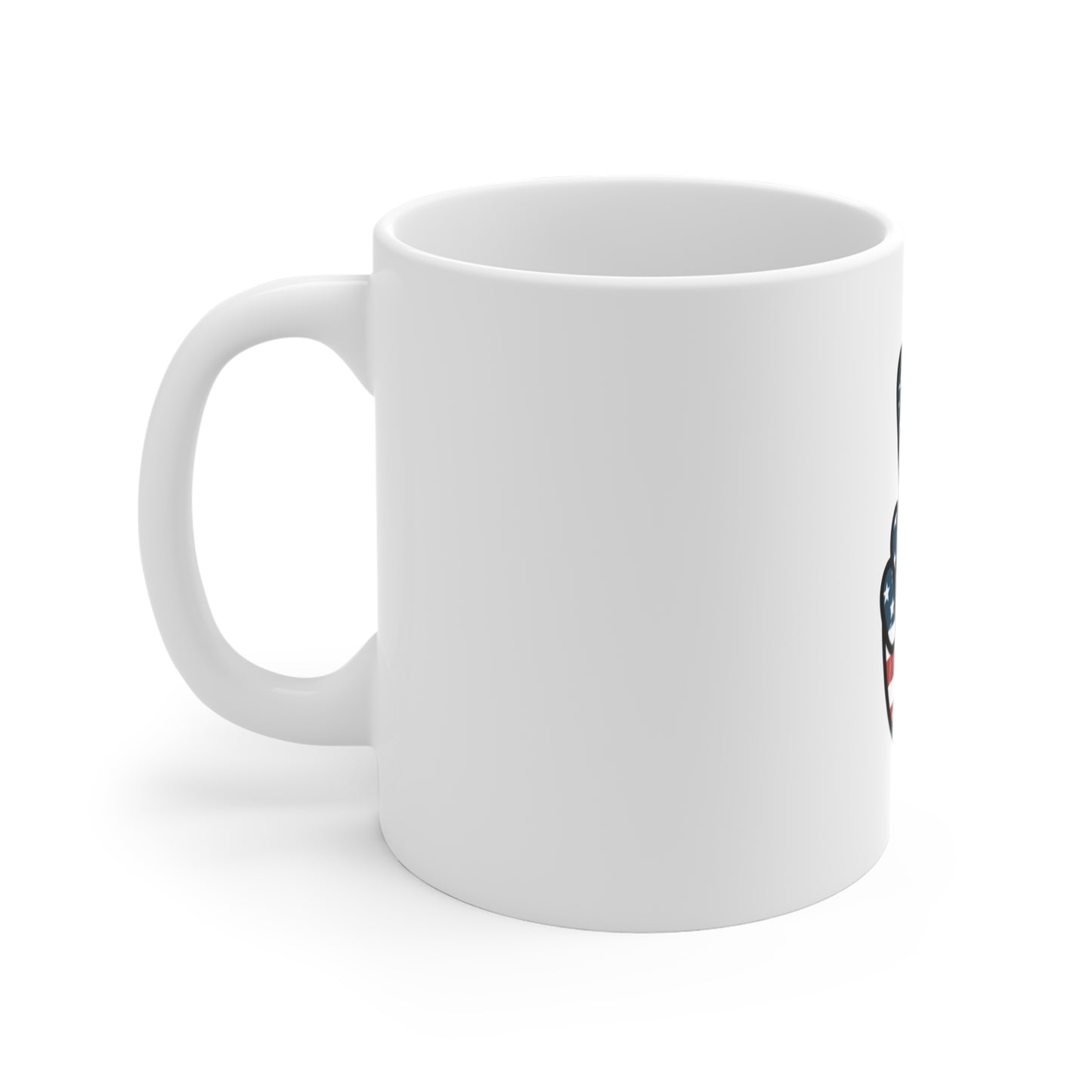 Patriotic Peace Sign Mug - American Flag Coffee Cup (11oz)
