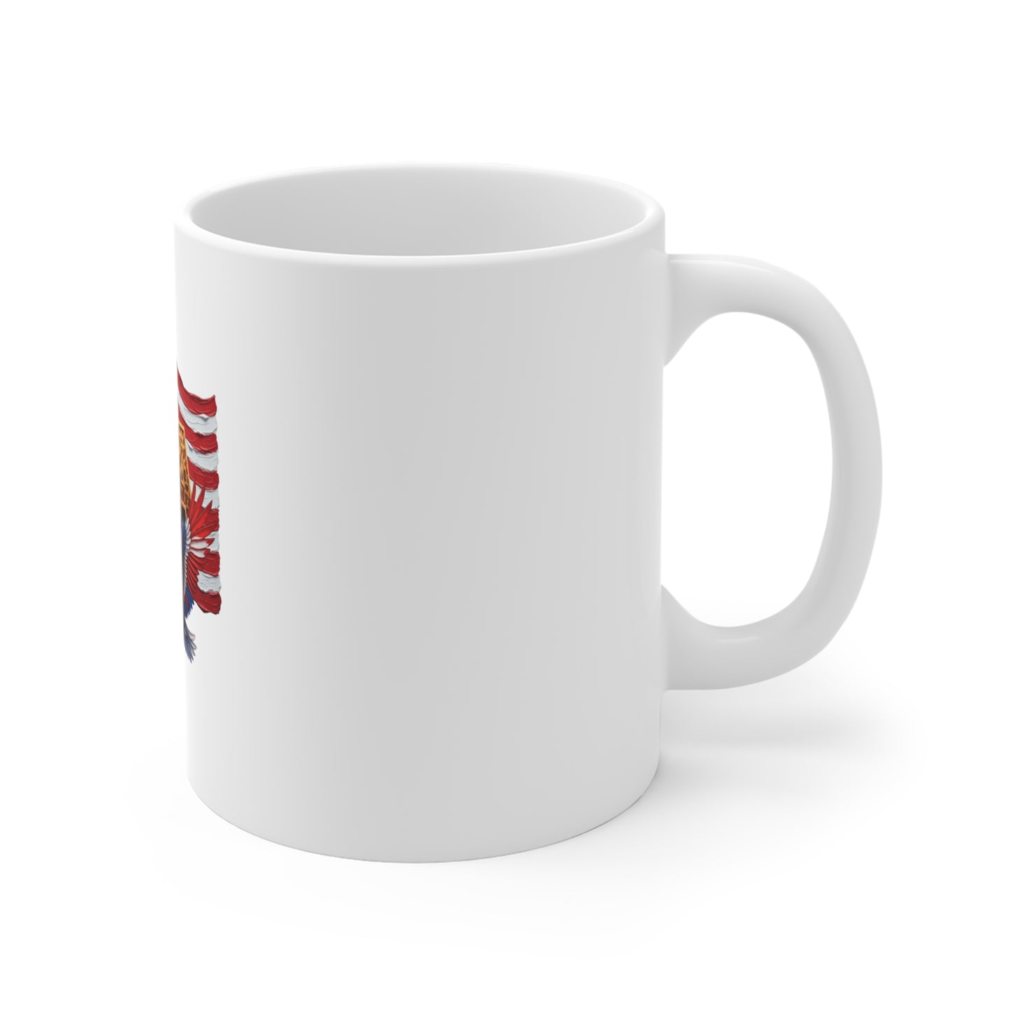 USA Eagle Flag Coffee Mug - Patriotic 11oz Ceramic