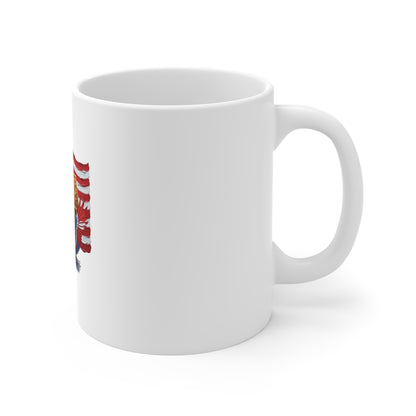 USA Eagle Flag Coffee Mug - Patriotic 11oz Ceramic