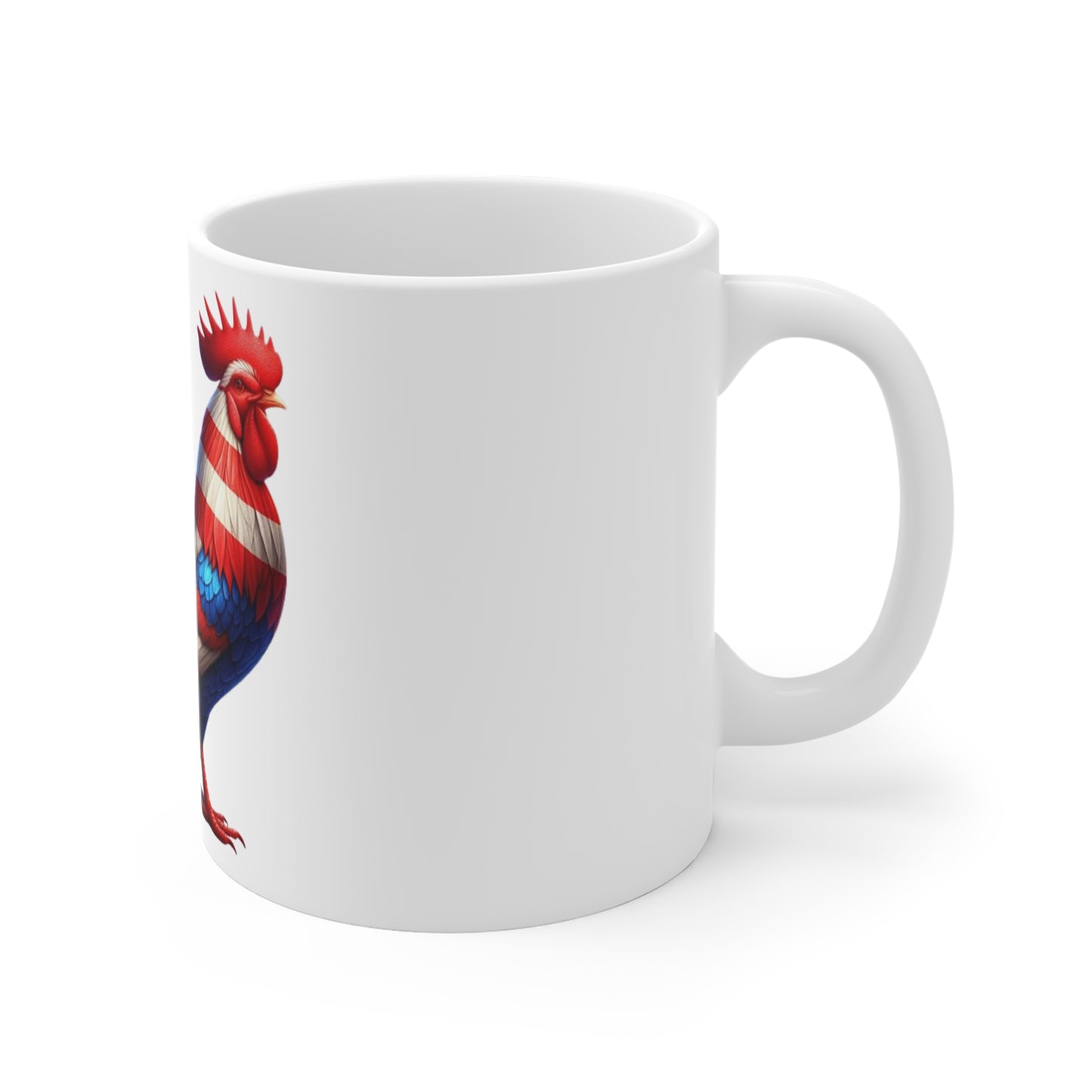 Patriotic Rooster Coffee Mug – American Flag Rooster Mug – Red White Blue Farmhouse Chicken Art Cup – USA Gift Mug Patriotic Rooster Mug — American Flag Farmhouse Coffee Cup