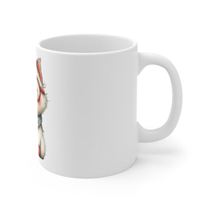 Cute Patriotic Kitten with Glasses Mug – Nerdy Cat Americana Coffee Mug – Red White Blue Cat Lover Gift – Adorable Smart Cat Mug Cute Kitty Mug — Adorable Cat with Glasses and Scarf 11oz