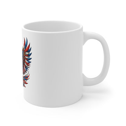 Patriotic Eagle Coffee Mug – American Flag Bald Eagle 11oz