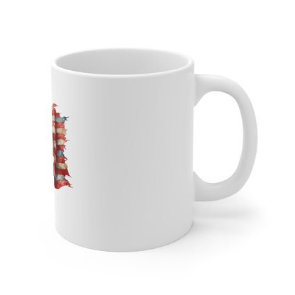American Flag 11oz Coffee Mug — Vintage Waving USA Pride