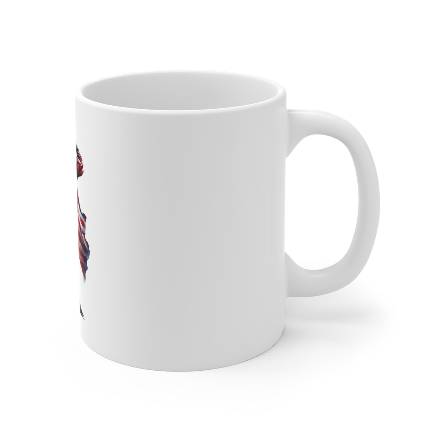 Patriotic Soldier Silhouette Coffee Mug – American Flag Warrior Mug – USA Military Tribute Mug 11oz
