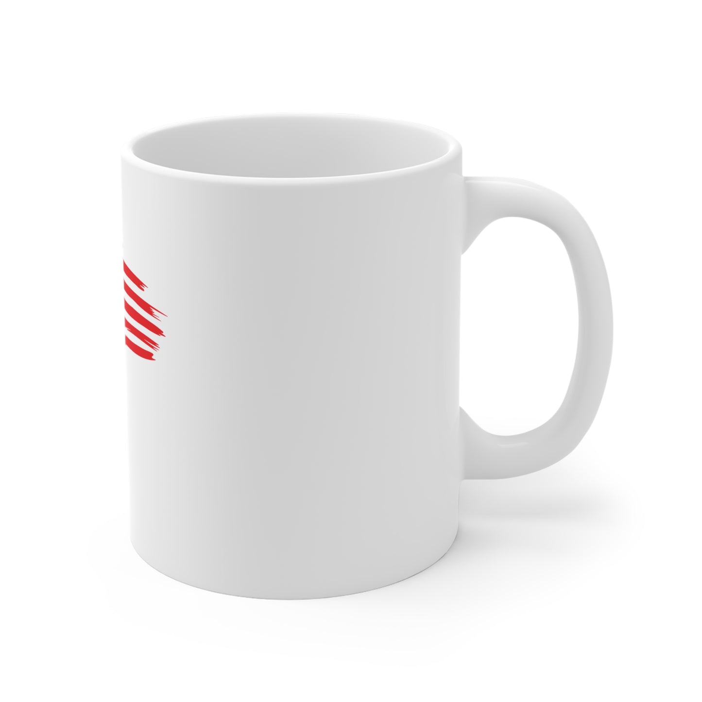 Distressed Wavy American Flag Coffee Mug – Brushstroke USA Flag Mug – Modern Patriotic Cup – Red White Blue Gift Mug 11oz