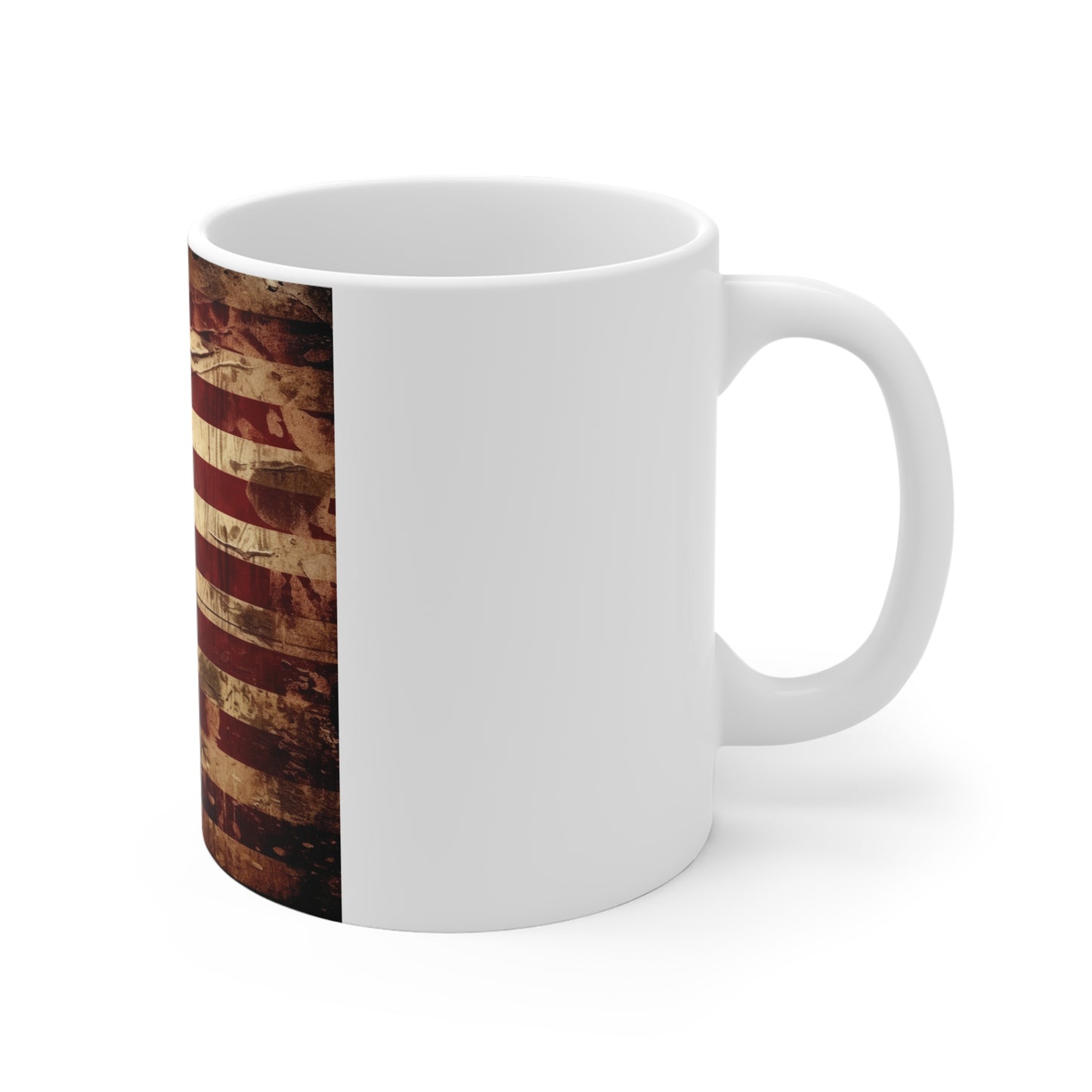 Extreme Distressed American Flag Coffee Mug – Ultra Grunge USA Flag Mug – Weathered & Torn Patriotic Mug – Bold Americana Gift11oz