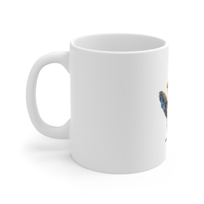 Eagle Watercolor Mug - Patriotic Bald Eagle Coffee Cup, 11oz