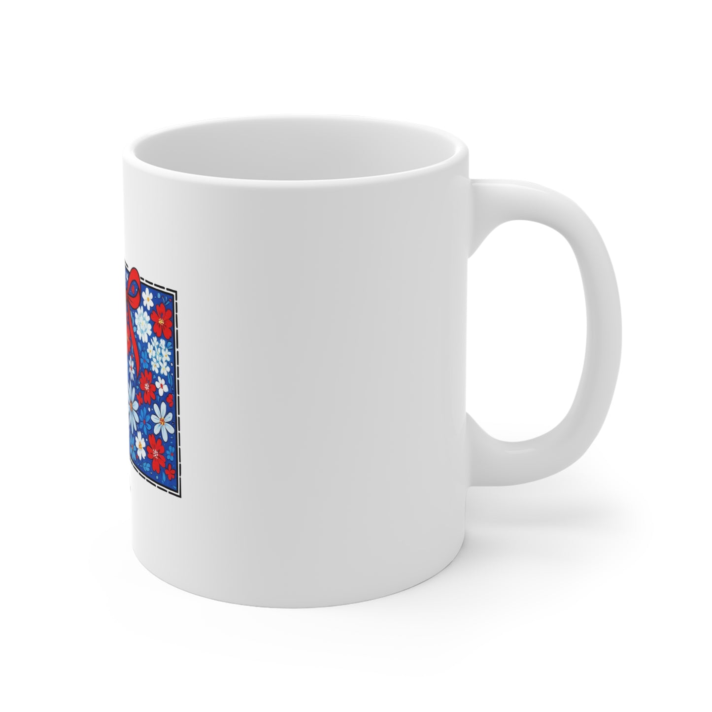 Colorado Floral State Mug — Red, White & Blue Daisy Design