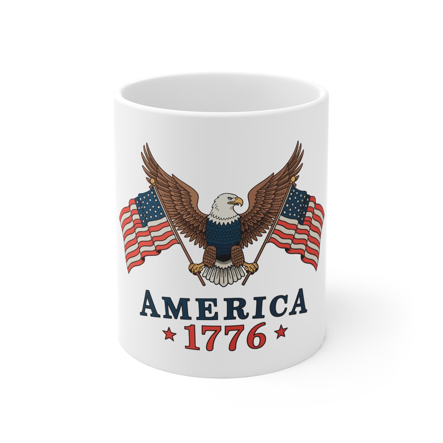 America 1776 Eagle Coffee Mug – Patriotic 4th of July Ceramic Cup