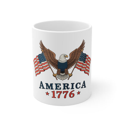 America 1776 Eagle Coffee Mug – Patriotic 4th of July Ceramic Cup