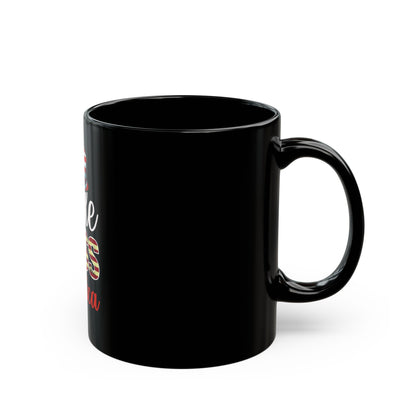 Little Miss America Coffee Mug – Patriotic Girl USA Mug – Red White Blue Cute Americana Cup – 4th of July Gift Black Mug (11oz, 15oz)