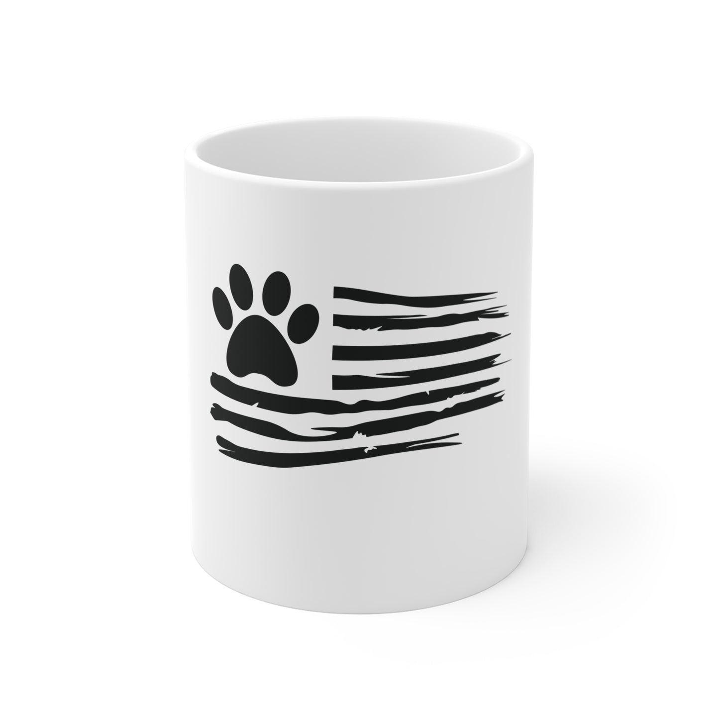 Stealth Paw American Flag Coffee Mug – Blacked Out USA Flag Dog Paw Mug – Minimalist Patriotic Pet Lover Cup – Subtle Freedom Gift Mug Mug 11oz