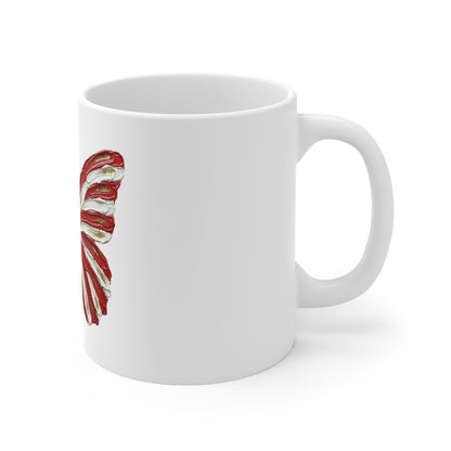 American Flag Butterfly Mug – Patriotic 11oz Coffee Cup