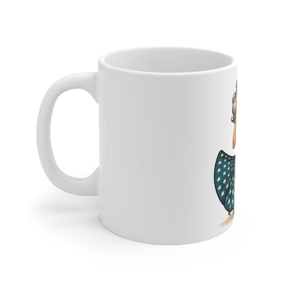 Patriotic Pin-Up Classic Beauty Mug – Vintage Americana Woman Coffee Mug – Retro USA Flag Dress Cup – Timeless American Girl Mug – Fourth of July Gift Patriotic Pin-Up Girl Mug – 11oz American Flag...