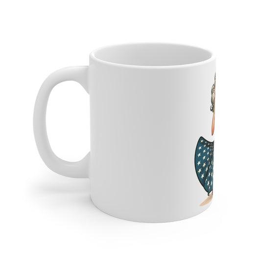 Patriotic Pin-Up Classic Beauty Mug – Vintage Americana Woman Coffee Mug – Retro USA Flag Dress Cup – Timeless American Girl Mug – Fourth of July Gift Patriotic Pin-Up Girl Mug – 11oz American Flag...