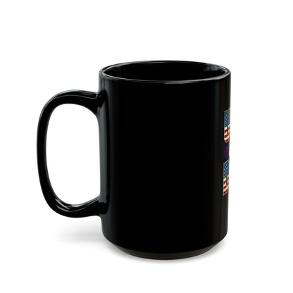 USA All Day Coffee Mug – Patriotic USA Mug – 4th of July Fireworks Cup – Red White Blue Vintage Flag Design USA All Day Mug — Patriotic American Flag Coffee Cup for 4th of July - 11 oz Mug