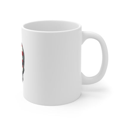 American Flag Skull Mug — Patriotic 11oz Coffee Cup