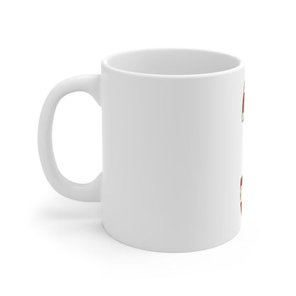 Distressed American Flag Number 3 Coffee Mug – Vintage Patriotic Number Mug – Rustic USA Flag Art Cup – Americana Style Gift Mug 11oz