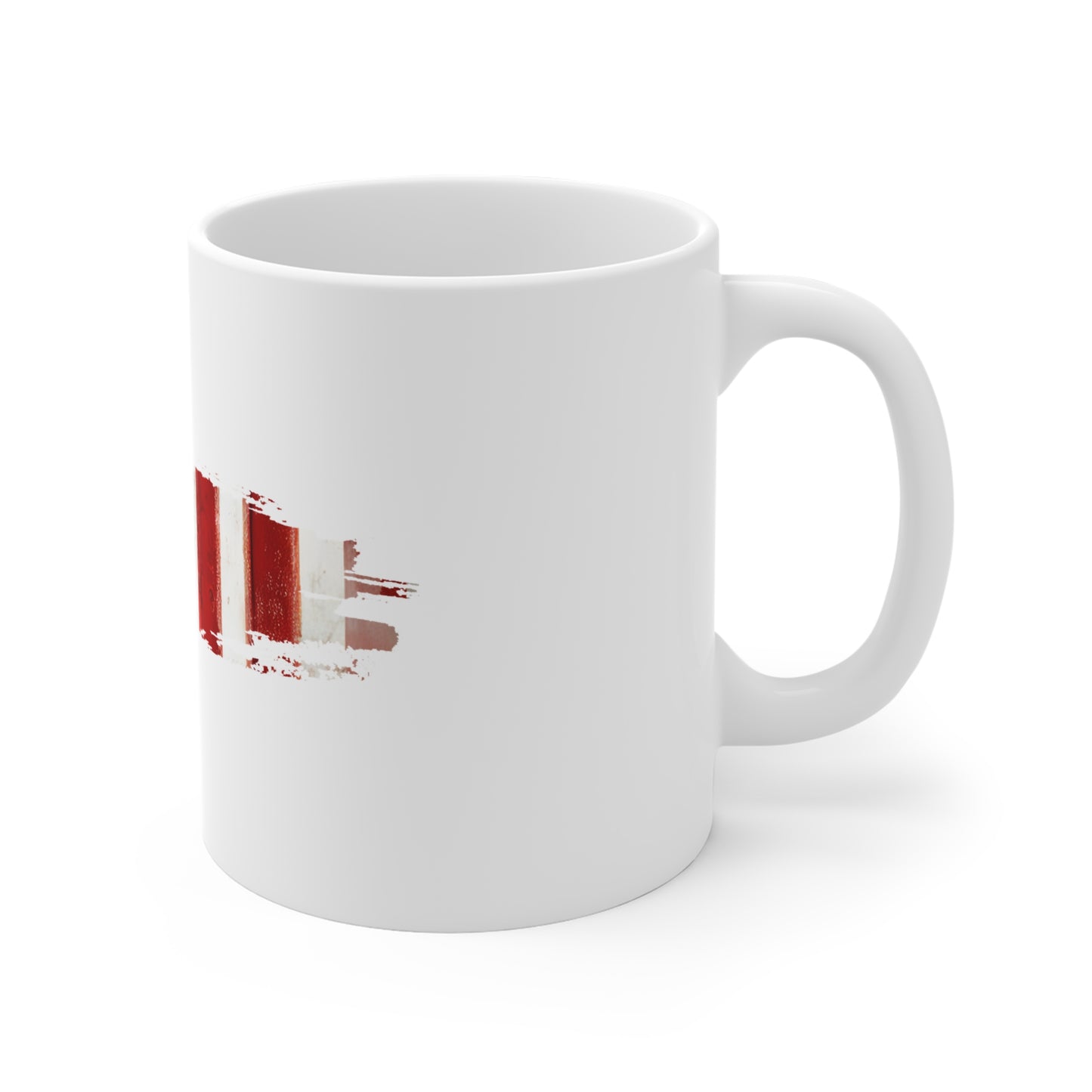 Burnt USA Flag Brush Stroke Mug – Weathered Freedom Coffee Cup – Distressed American Resilience Design Mug 11oz