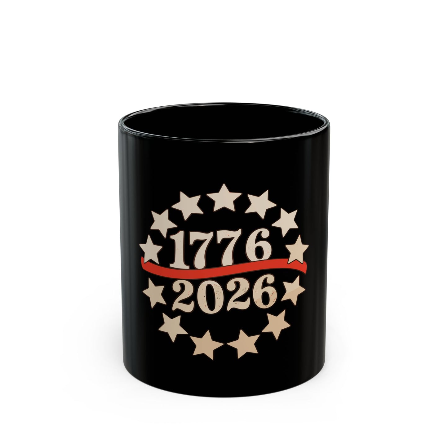 1776–2026 Commemorative Black Mug — Revolutionary Anniversary Coffee Cup