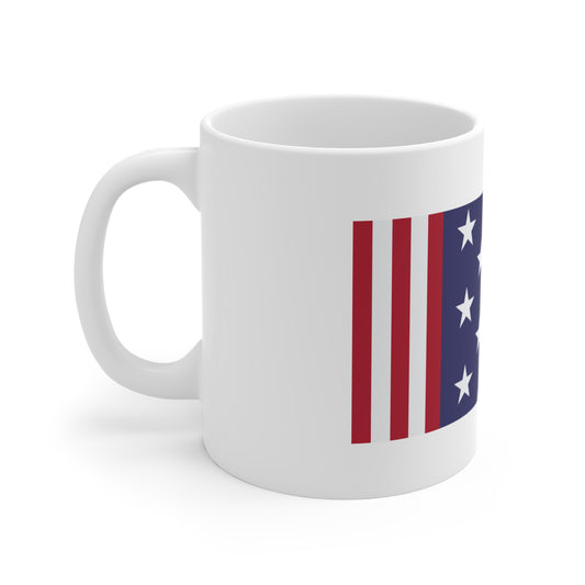 Modern American Flag Coffee Mug – Vertical Stripe USA Mug – Clean Stars & Stripes Design Cup – Minimal Patriotic Gift Mug 11oz