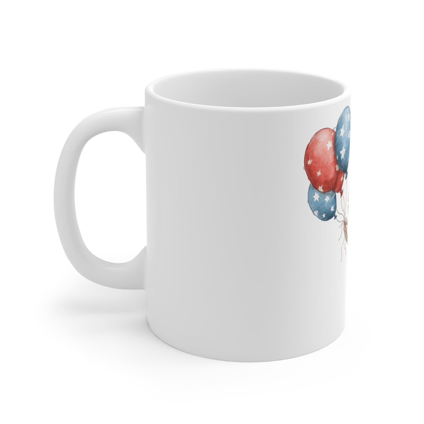 Cute Patriotic Puppy Balloon Coffee Mug – 4th of July Dog Mug – Americana Puppy Floating Balloons Cup – Red White Blue Pet Lover Gift Cute Puppy with Patriotic Balloons Mug — 11oz Ceramic Coffee Cup...