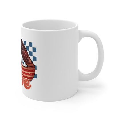 American Babe Mug – Patriotic Home Aesthetic Coffee Cup – Cozy USA Lifestyle Design Mug 11oz