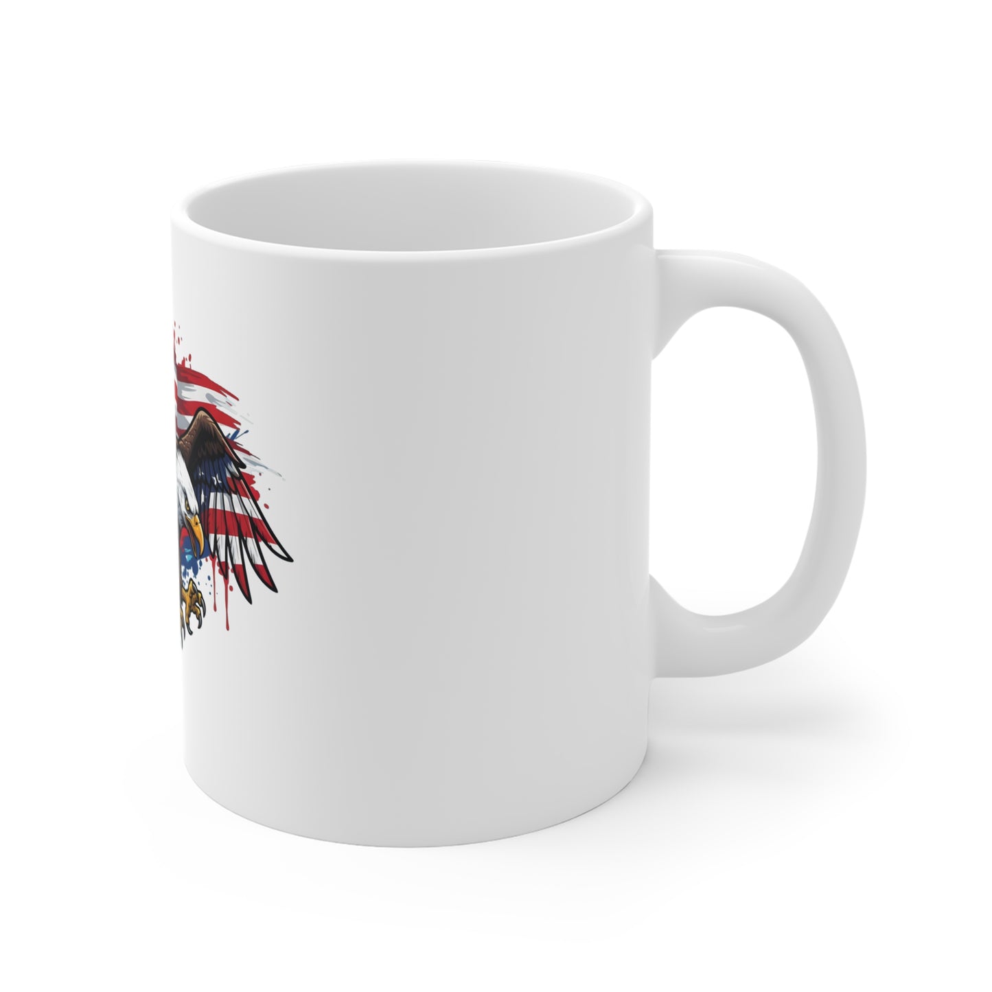 Patriotic Eagle Mug – American Flag Bald Eagle 11oz Coffee Cup