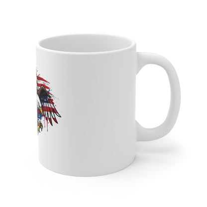 Patriotic Eagle Mug – American Flag Bald Eagle 11oz Coffee Cup