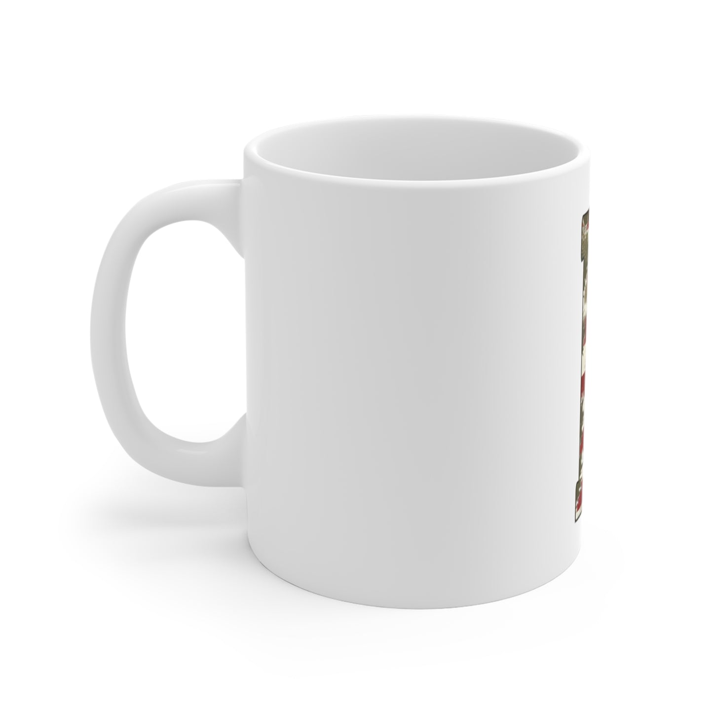 Patriotic Letter F Coffee Mug – American Flag Initial Mug – Rustic USA Monogram Mug – Vintage Americana Alphabet Gift Mug 11oz