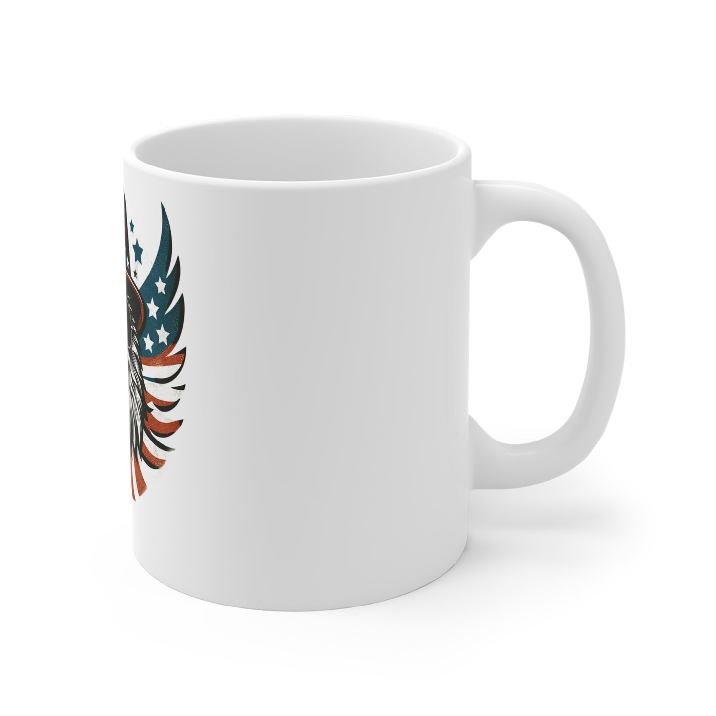 Patriotic Eagle Coffee Mug – Uncle Sam Eagle Mug – American Flag Bald Eagle with Hat Cup – USA Freedom Eagle Gift Mug – Bold Americana Eagle Mug Mug 11oz