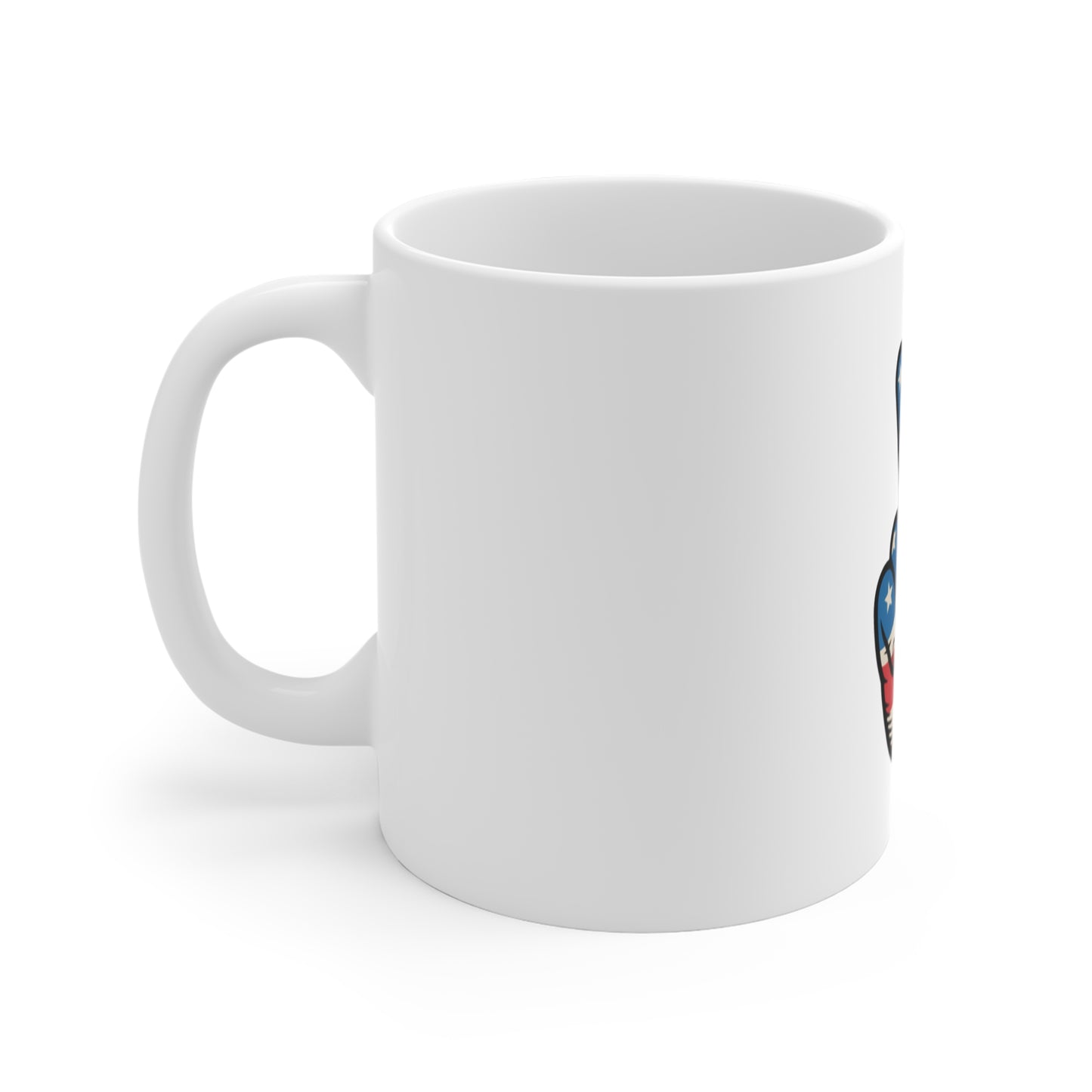 Patriotic Peace Sign Mug - American Flag 11oz Coffee Cup