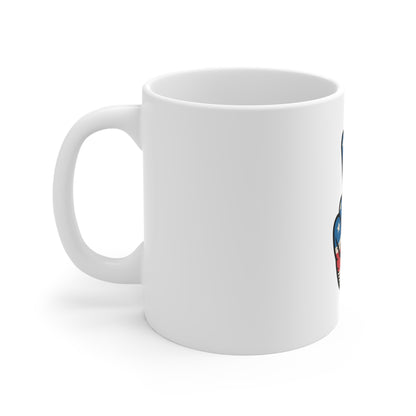 Patriotic Peace Sign Mug - American Flag 11oz Coffee Cup