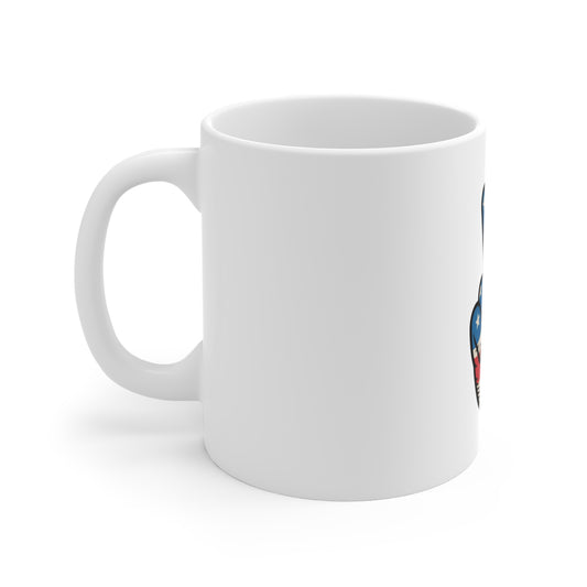 Patriotic Peace Sign Mug - American Flag 11oz Coffee Cup