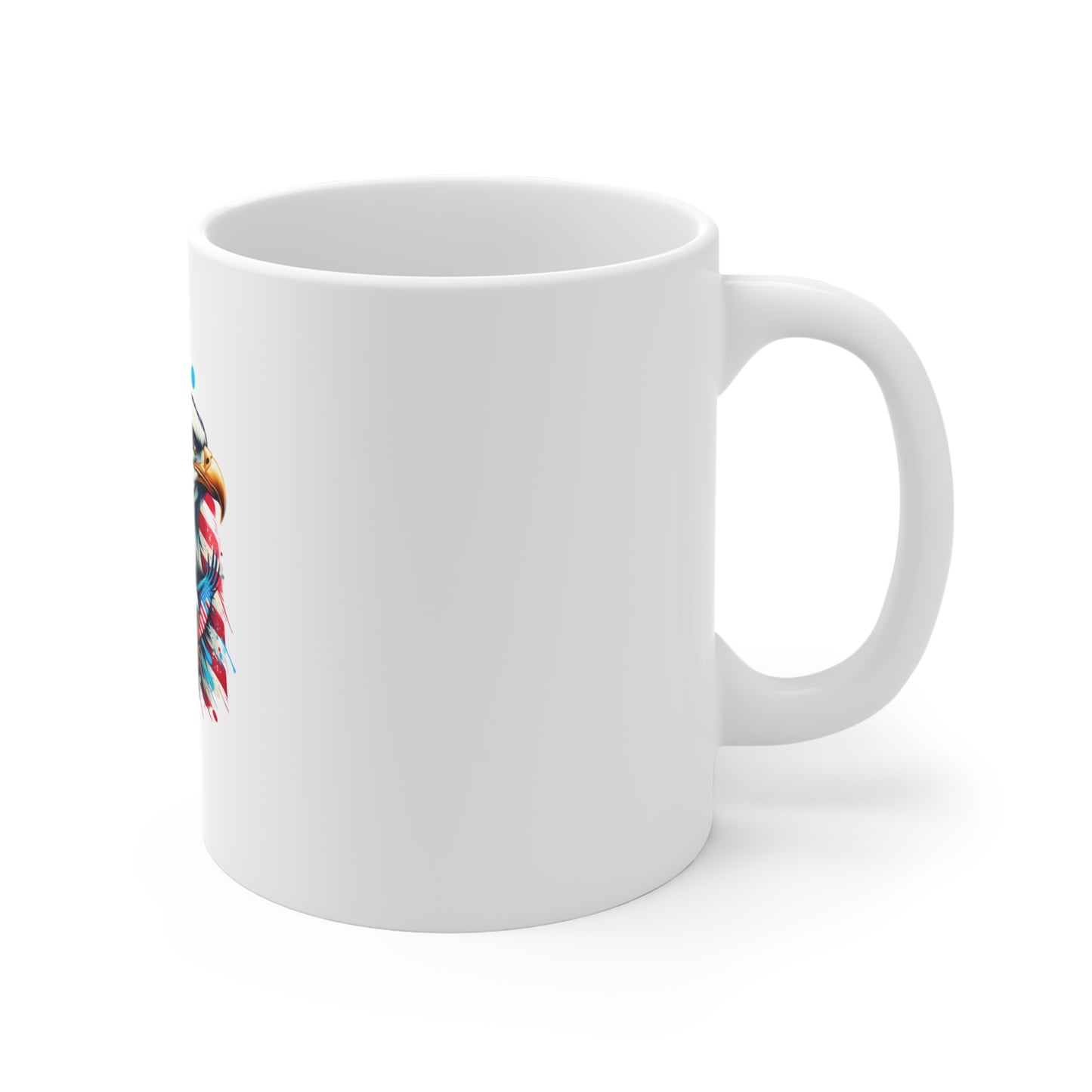 American Flag Bald Eagle Coffee Mug — Patriotic 11oz Tea Cup for Veterans & 4th of July