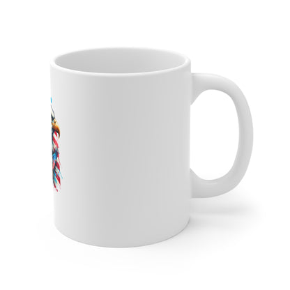 American Flag Bald Eagle Coffee Mug — Patriotic 11oz Tea Cup for Veterans & 4th of July