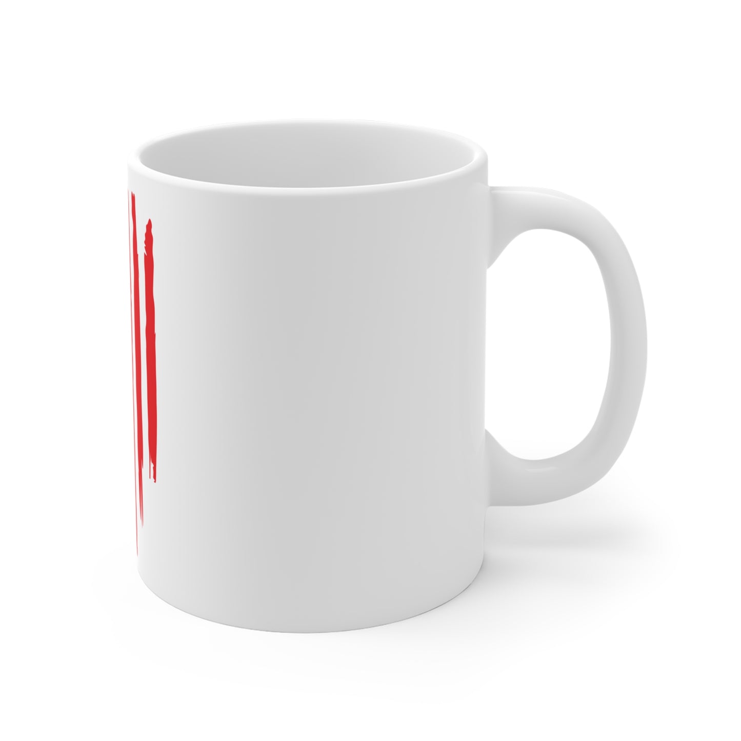 Distressed Vertical American Flag Coffee Mug – Drip Stripe USA Flag Mug – Bold Patriotic Cup – Red White Blue Gift Mug 11oz