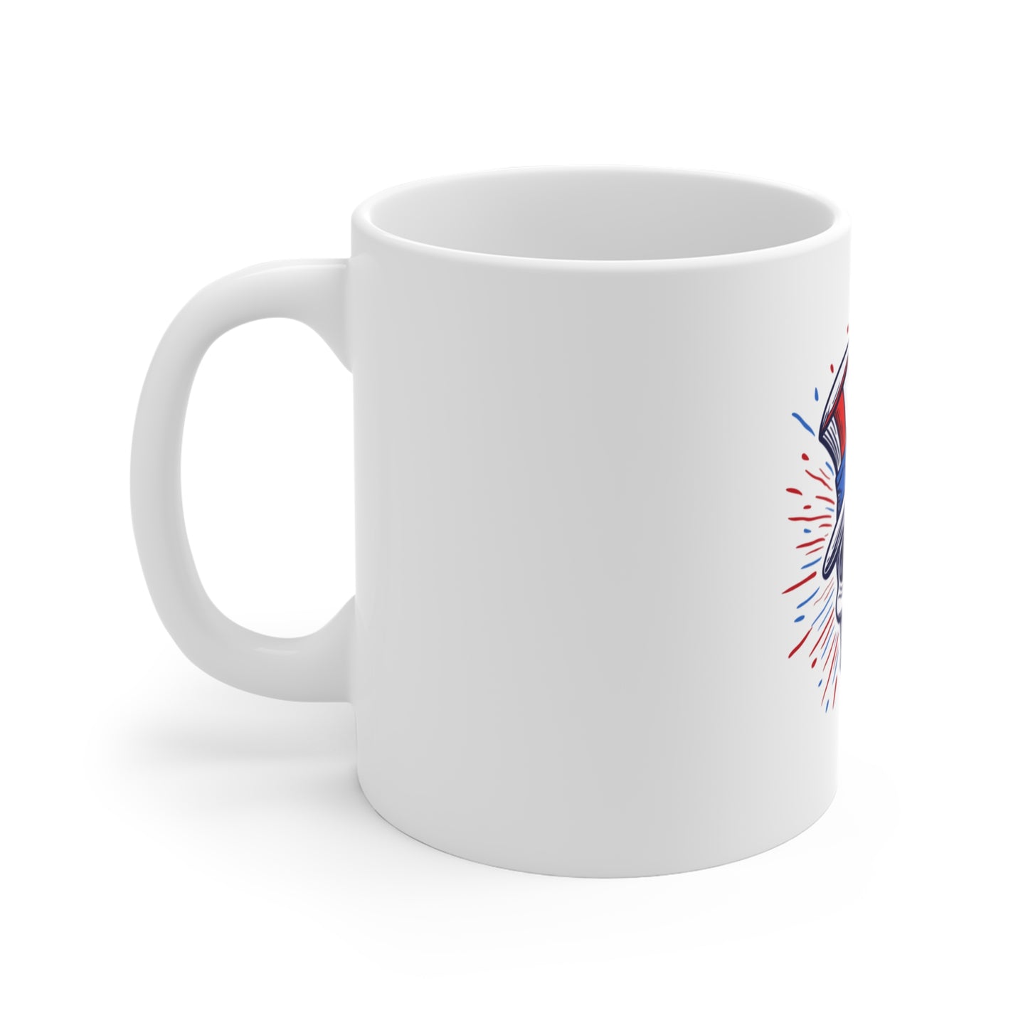 Patriotic Skull Coffee Mug — 11oz Uncle Sam Top Hat Fourth of July