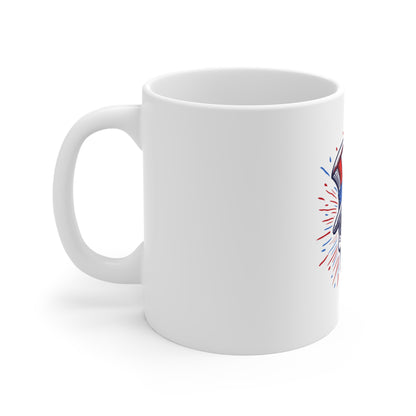Patriotic Skull Coffee Mug — 11oz Uncle Sam Top Hat Fourth of July