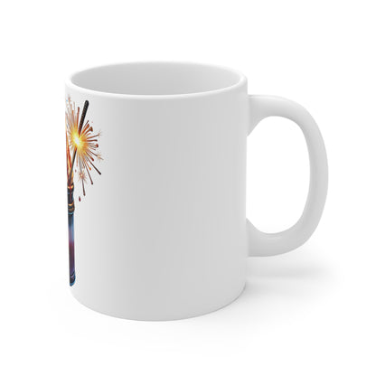 Patriotic Sparkler Milkshake Coffee Mug – 4th of July Star Mug – Red White Blue Dessert Cup – Americana Berry Treat Mug – Festive Gift Mug Patriotic Ice Cream Mug – 4th of July Flag & Firework 11oz...