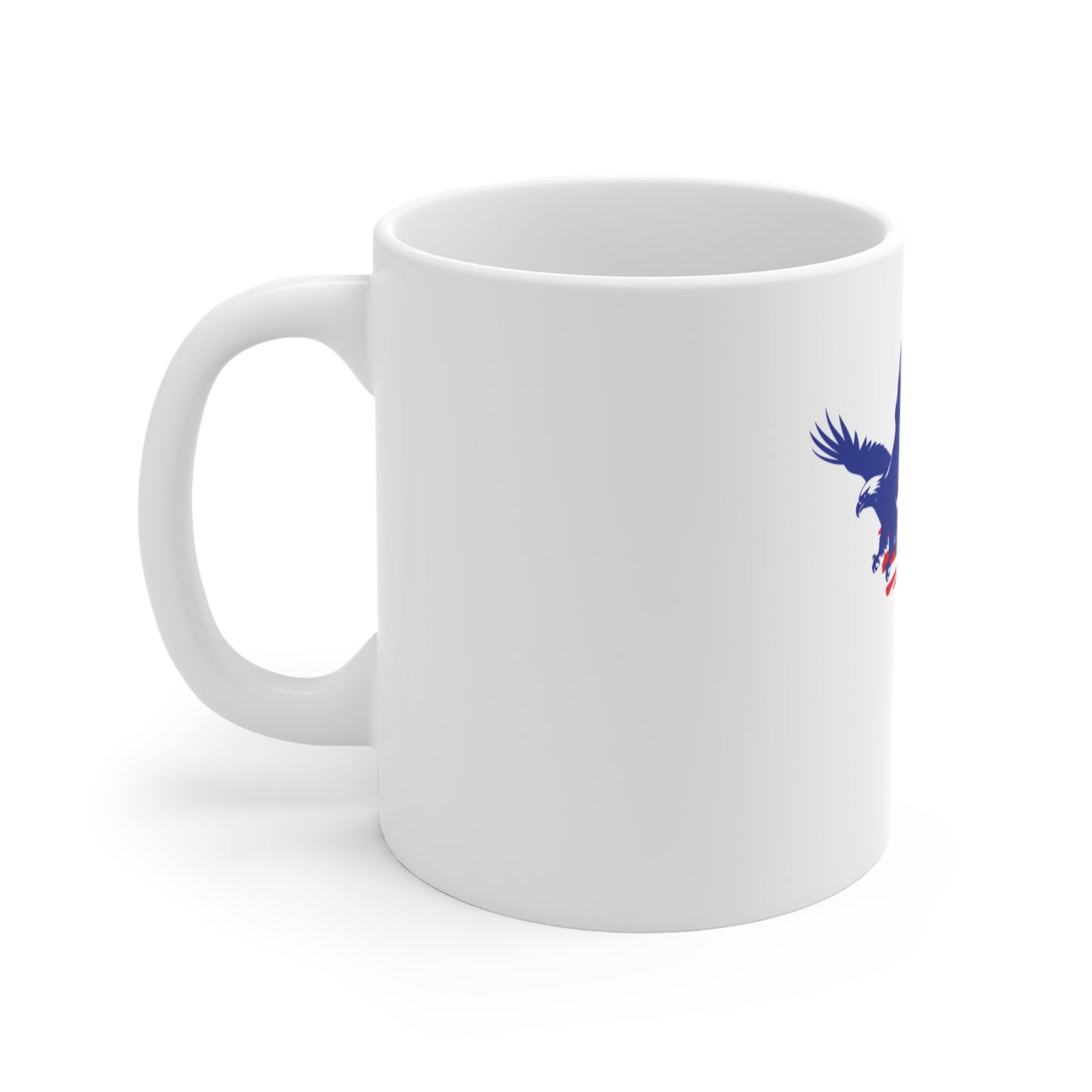 Flying American Eagle Coffee Mug – Patriotic Eagle Mug – USA Freedom Flight Design Cup – Red White Blue Americana Gift Mug 11oz