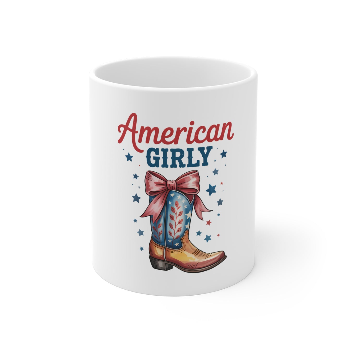 American Girly Coffee Mug — Patriotic Cowboy Boot 11oz
