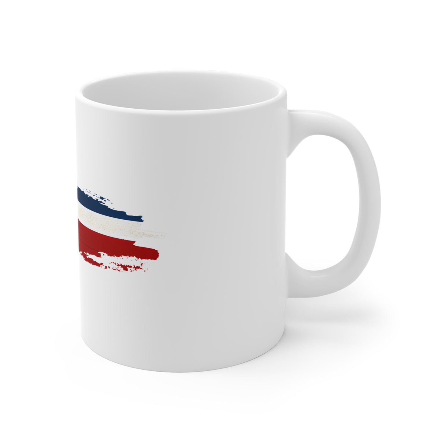 Minimalist American Flag Brush Stroke Mug – Modern USA Flag Coffee Cup – Clean Patriotic Design Mug 11oz