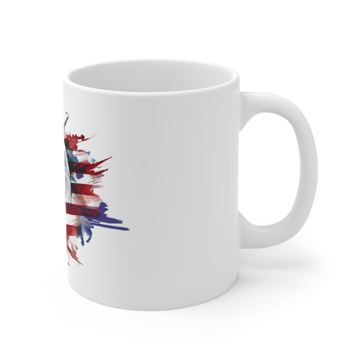 Patriotic Eagle 11oz Coffee Mug — American Flag Bald Eagle Design