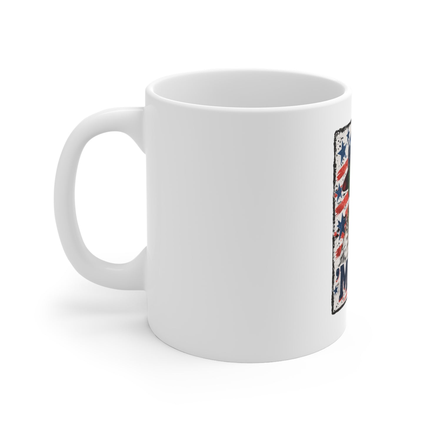 ‘Merica Duck Mug – Patriotic Duck Coffee Cup – Vintage USA Freedom Humor Design Mug 11oz