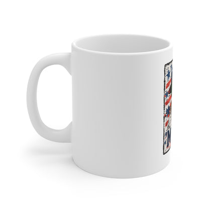 ‘Merica Duck Mug – Patriotic Duck Coffee Cup – Vintage USA Freedom Humor Design Mug 11oz